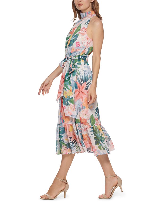 Eliza J Floral-Print Midi Dress & Reviews - Dresses - Women - Macy's