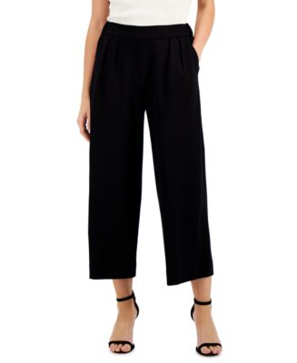 Anne Klein Pull-On Wide-Leg Cropped Pants - Macy's