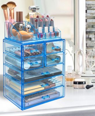Clear Cosmetic Makeup Organizer Case & Display - Spacious Design - Great for Dresser, Bathroom, Vanity & Countertop