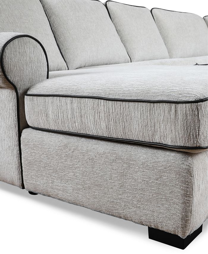 Furniture CLOSEOUT! Harleyrose 2Pc. Fabric Sectional with Chaise