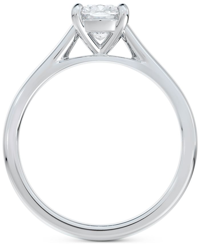 De Beers Forevermark - Diamond Cushion-Cut Cathedral Solitaire Engagement Ring (1/2 ct. t.w.) in 14k White Gold