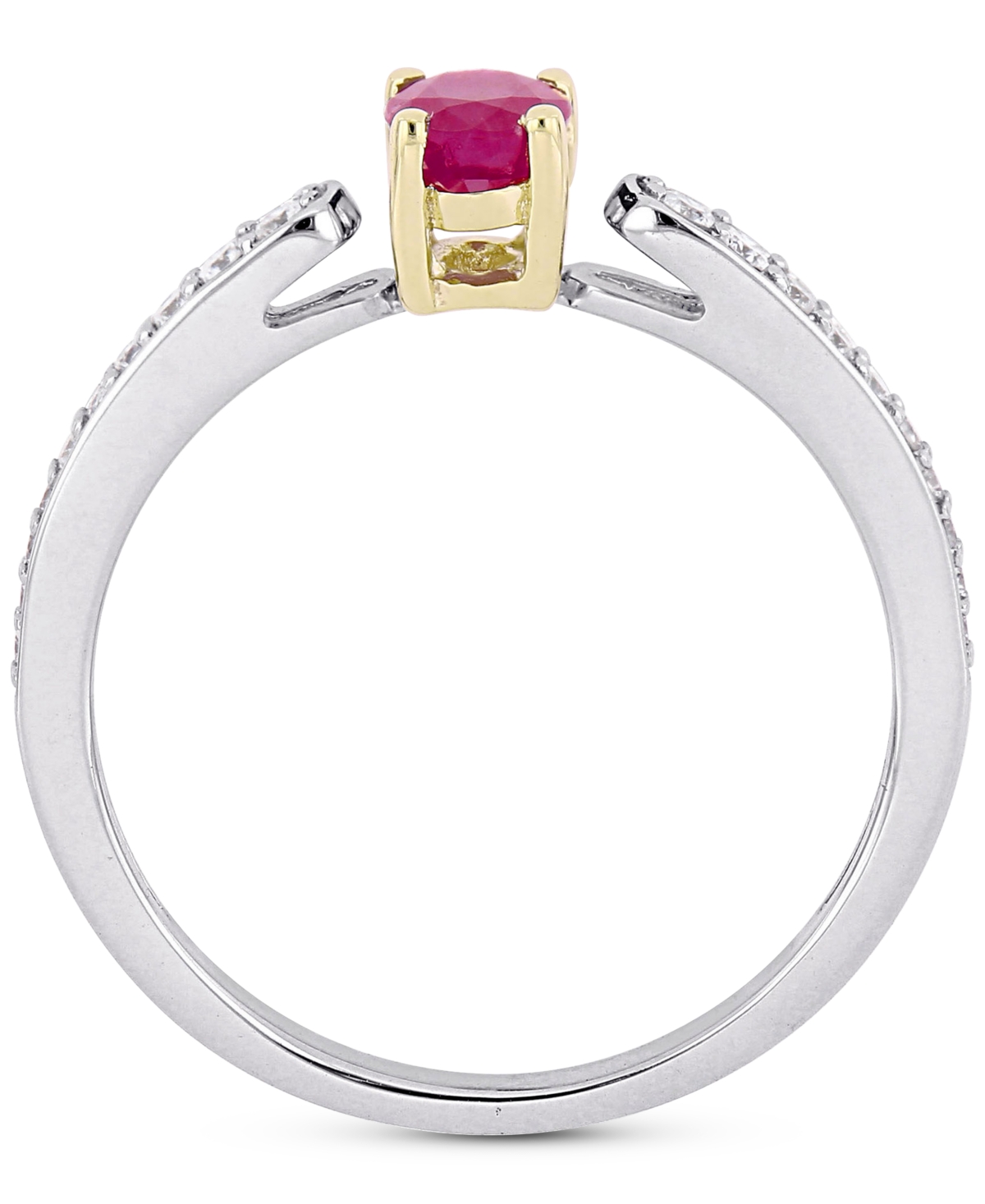 (5/8 ct. t.w.) & Diamond (1/6 ct. t.w.) Ring in 10k Gold & White Gold - Ruby