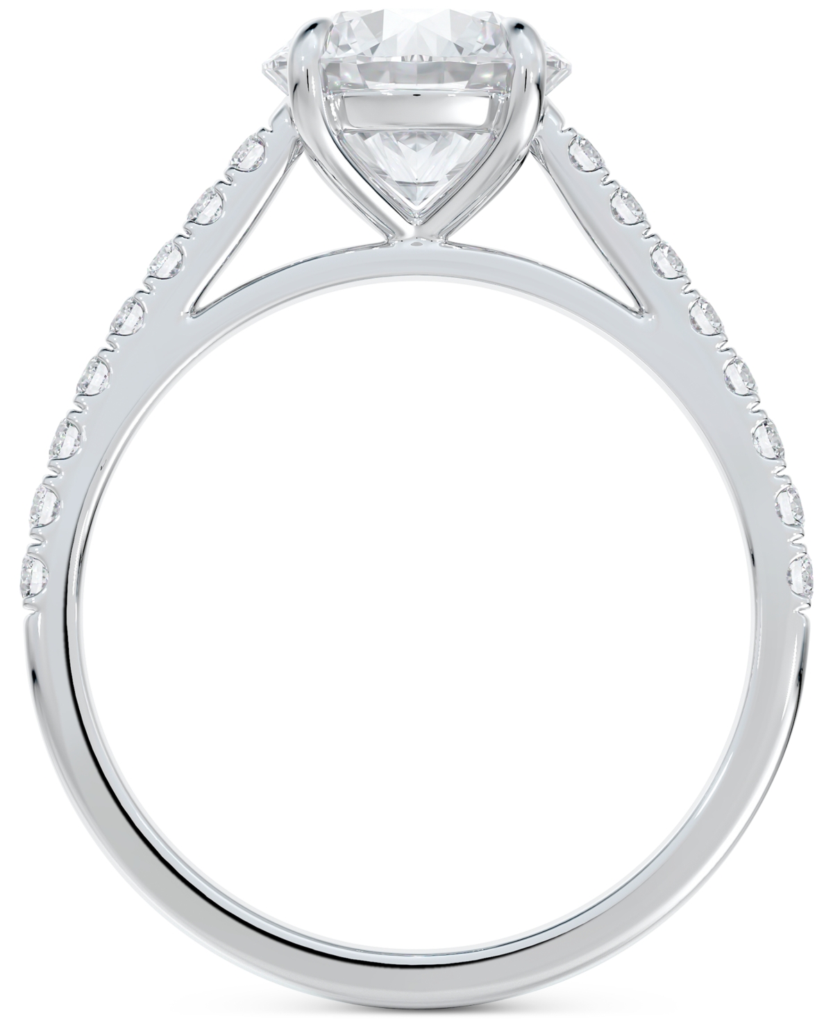 Portfolio by De Beers Forevermark Diamond Solitaire Round-Cut Pave Engagement Ring (1 ct. t.w.) in 14k- White Gold