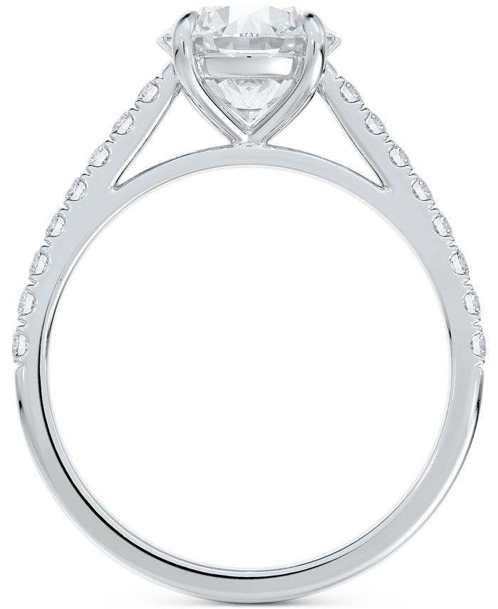 De Beers Forevermark - Diamond Solitaire Round-Cut Pav&eacute; Engagement Ring (1 ct. t.w.) in 14k White Gold