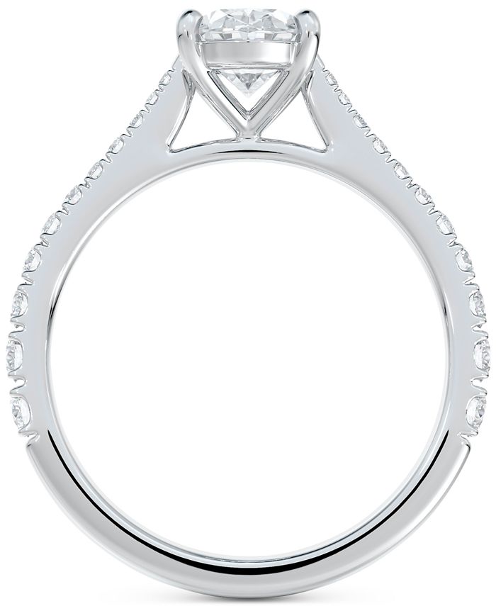 De Beers Forevermark - Diamond Oval-Cut Solitaire Tapered Pav&eacute; Engagement Ring (7/8 ct. t.w.) in 14k White Gold