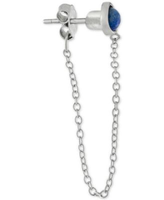 Lapis Front & Back Chain Drop Earrings in Sterling Silver, Created for Macy's