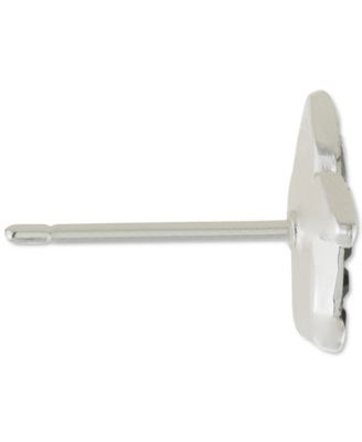 Black, White & Yellow Crystal Pav&eacute; Penguin Stud Earrings in Sterling Silver