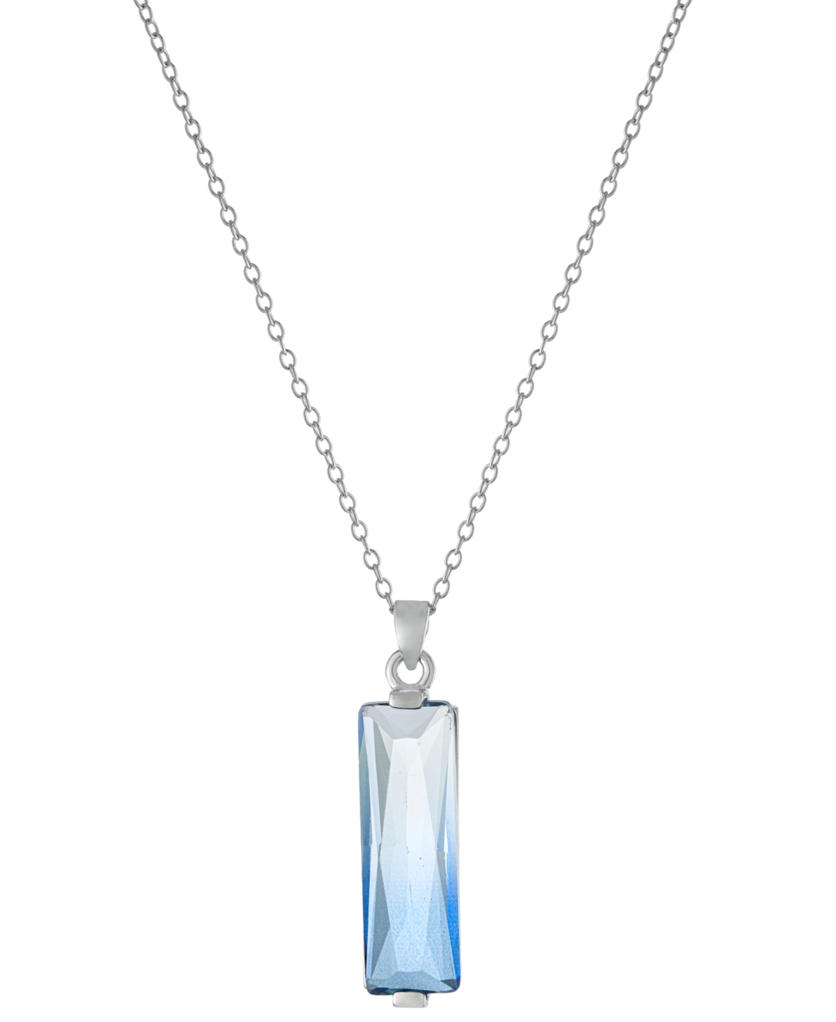Ombre Crystal Pendant Necklace in Sterling Silver, 16" + 2" extender, Created for Macy's - Sterling Silver