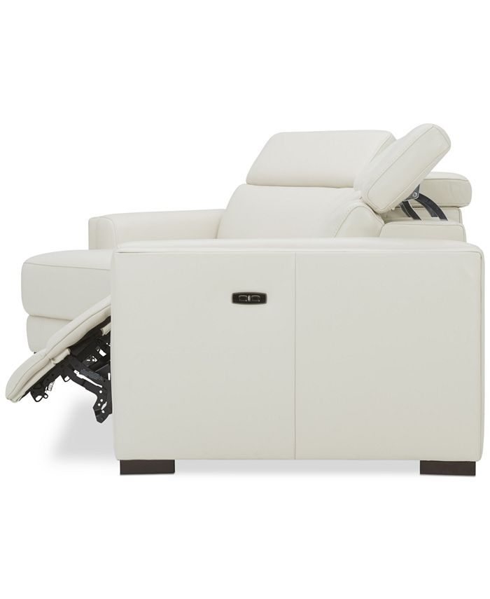 Furniture 4Pc Leather Cuddler Sectional with 2 Power Recliners