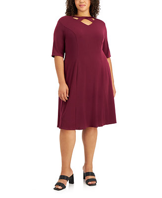 London Times Plus Size Strappy Fit & Flare Dress - Macy's