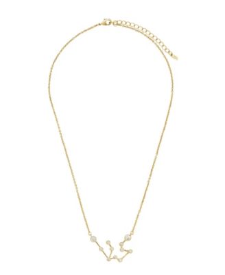 Women's When Stars Align Constellation Necklace in 14k Gold Plate - Aquarius