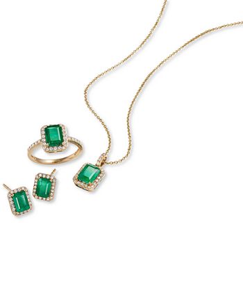 EFFY Collection - Emerald (1-9/10 ct. t.w.) and Diamond (1/4 ct. t.w.) Stud Earrings in 14k Gold