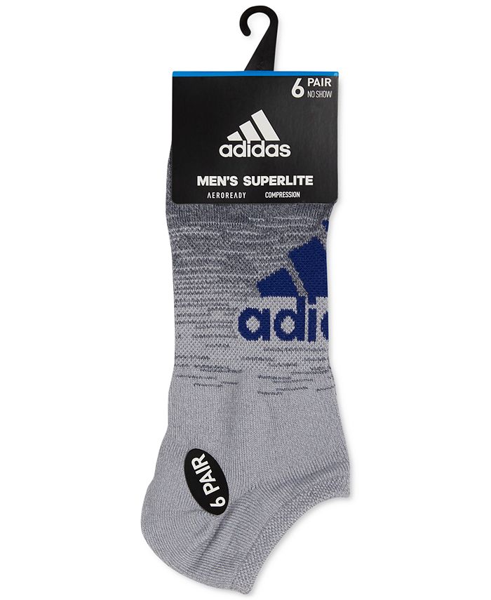 adidas Men's 6Pack Superlite Badge Of Sport NoShow Socks & Re