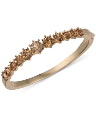 Photo 1 of Charter Club Gold-Tone Brown Crystal Bangle Bracelet, Created for Macy's