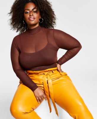 Nina Parker Trendy Plus Size Paper-Bag 