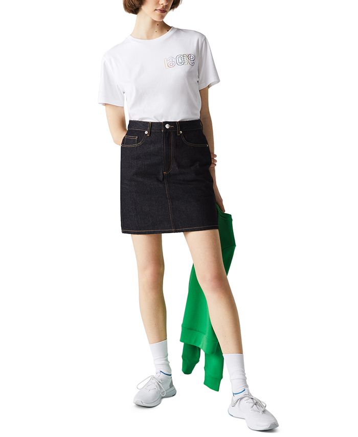 Lacoste Cotton Denim Mini Skirt Macy's