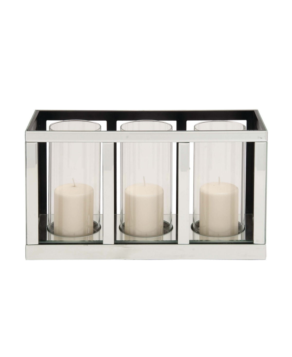 Mirror Glam Candlestick Holders - Silver-Tone