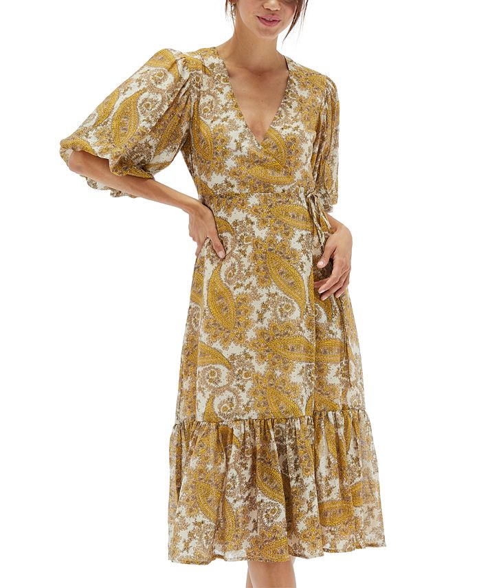 MINKPINK Sistan Printed Wrap Midi Dress - Macy's
