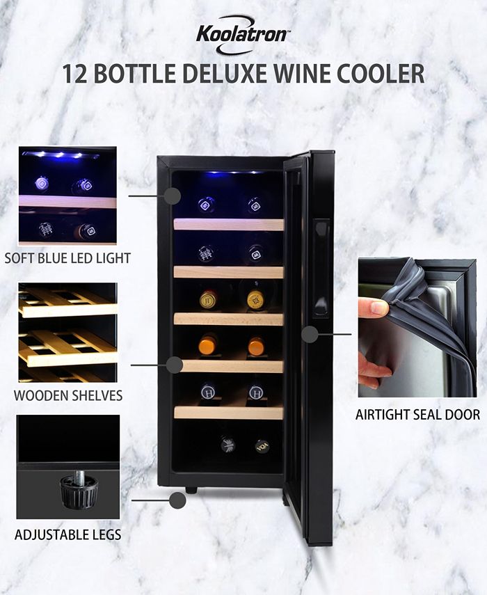 Koolatron Urban Series Deluxe 12 Bottle Wine Cooler with Beech Wood