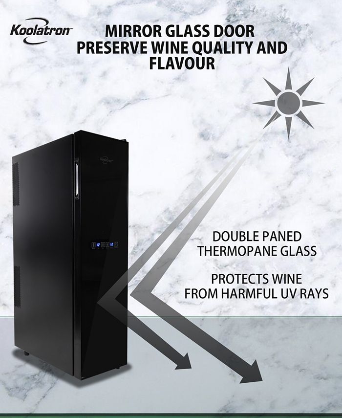 Koolatron Urban Series 18 Bottle Slim Dual Zone Wine Cooler, 1.9' Cubic Macy's