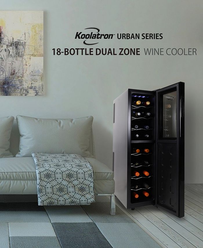 Koolatron Urban Series 18 Bottle Slim Dual Zone Wine Cooler, 1.9' Cubic
