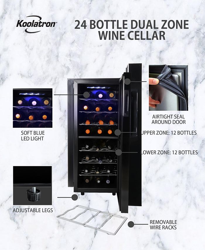 Koolatron Urban Series 24 Bottle Dual Zone Wine Cooler, 2.4' Cubic Macy's