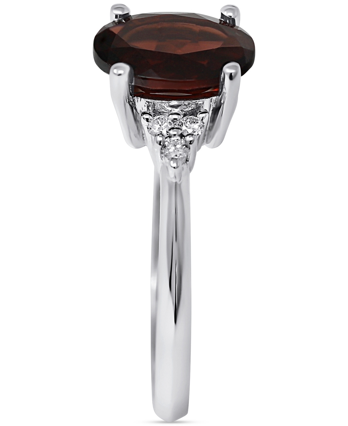 Rhodolite(3 ct. t.w.) & Diamond (1/20 ct. t.w.) Ring in 14k White Gold - Garnet