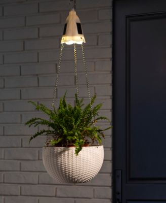Solar Lighted Plastic Hanging Planter, 30"