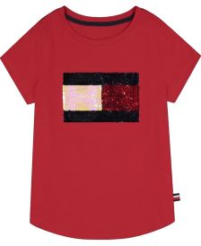 Big Girls Flip Sequin Flag T-shirt