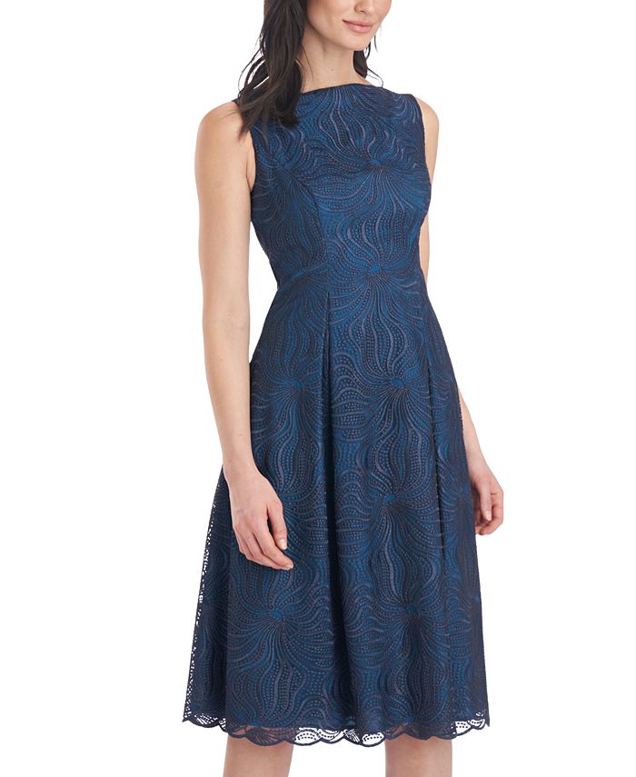 JS Collections Pleated-Skirt Fit & Flare Dress - Macy's