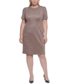 Plus Size Stretch Faux-Suede Sheath Dress