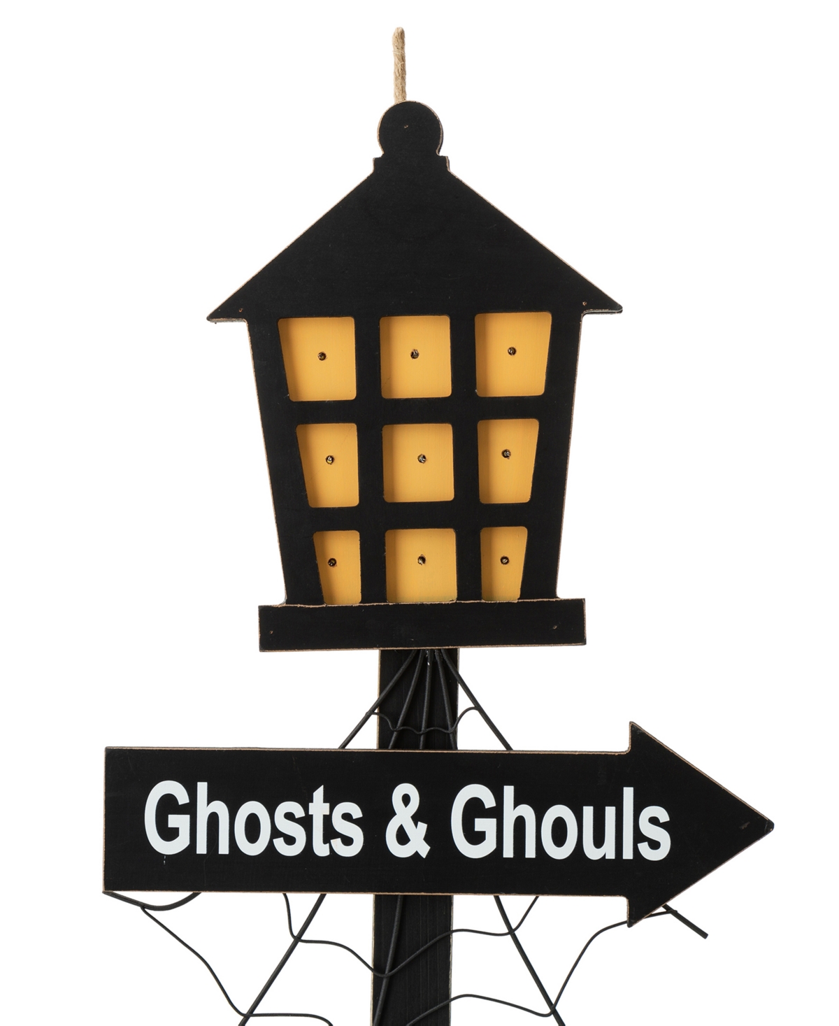 Glitzhome Lighted Halloween Wooden Haunted House Yard Stake