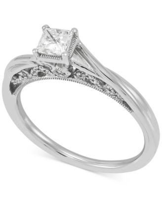Macy's - Diamond Princess Engagement Ring (1/2 ct. t.w.) in 14k White Gold