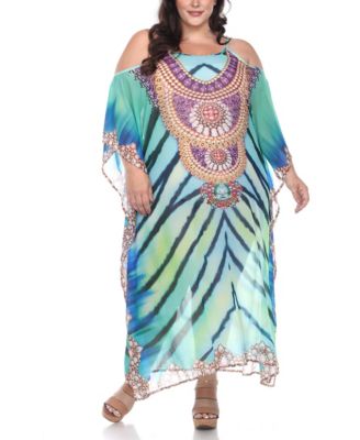 Plus Size Sheer Maxi Caftan