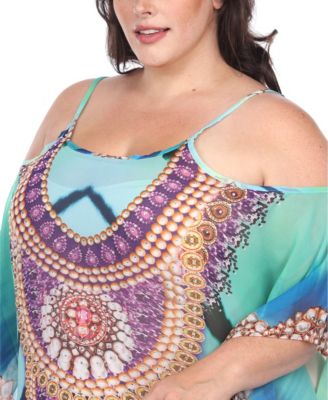 Plus Size Sheer Maxi Caftan