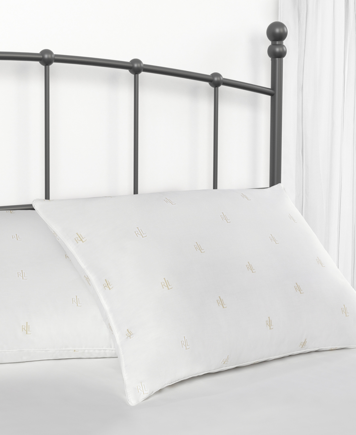 Lauren Ralph Lauren Logo Firm Density Down Alternative 2-Pack Pillows, Standard/Queen