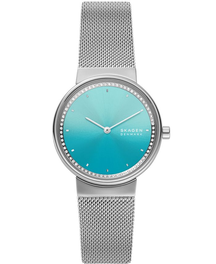 Skagen Women s Annelie Two Hand Silver Tone Steel Mesh Bracelet