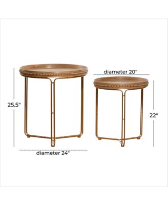 Wood Contemporary Accent Table Set, 2 Piece