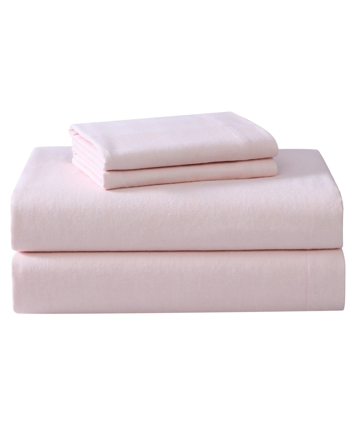 Laura Ashley Solid Cotton Flannel 4 Piece Sheet Set, King In Bright Blush