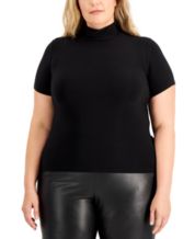 Plus size mock discount turtleneck short sleeve
