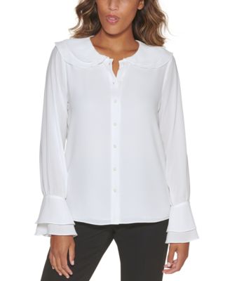 Calvin Klein - Ruffle-Neck Top