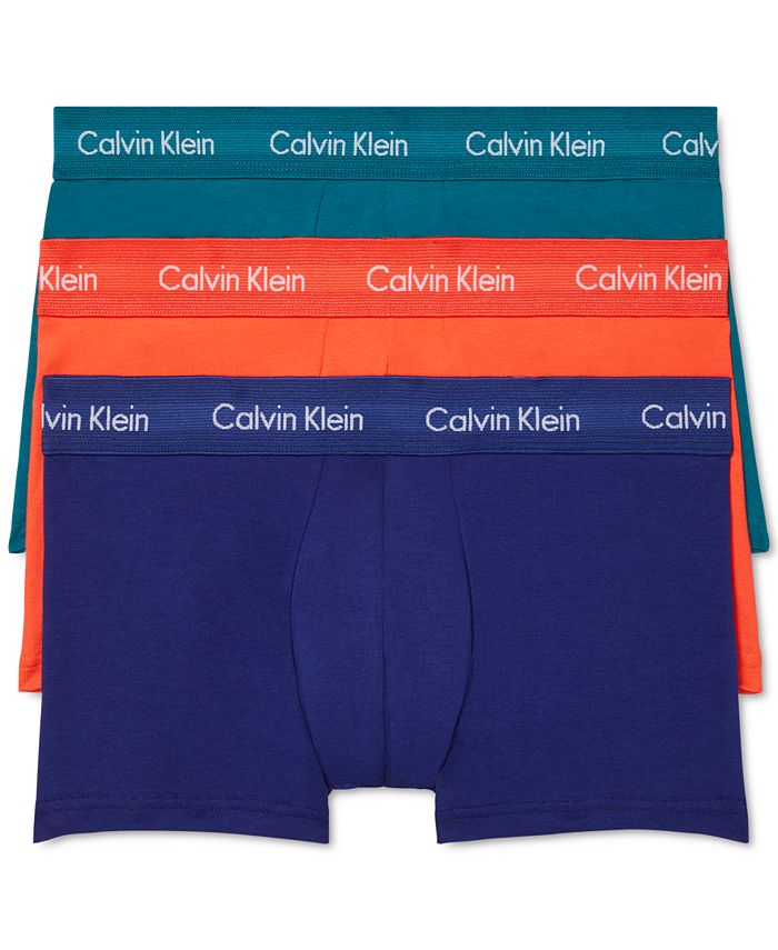 Gendanne bule Næb Calvin Klein Men's 3-Pack Cotton Stretch Low-Rise Trunks & Reviews -  Underwear & Socks - Men - Macy's