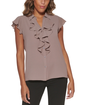 Calvin klein short deals sleeve blouse