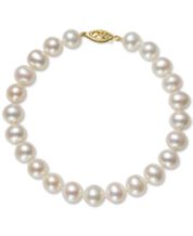 Ladies Baroque Pearl Stretch Bracelet Accented with Black and White - Ruby  Lane