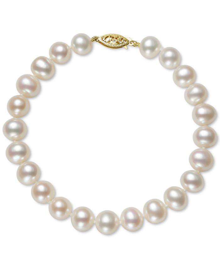 Belle de Mer - AA Cultured Freshwater Pearl Bracelet (7-1/2mm) in 14k Gold