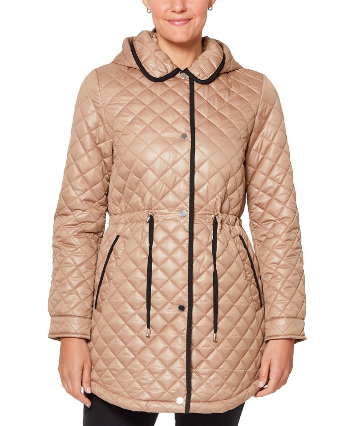 hooded quilted anorak coat