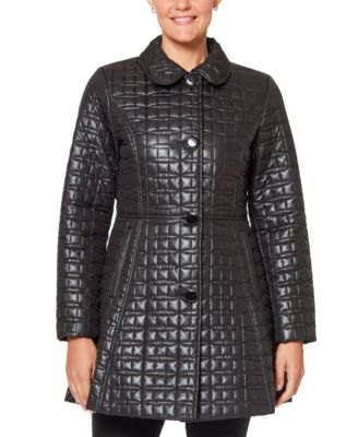 kate spade black quilted coat