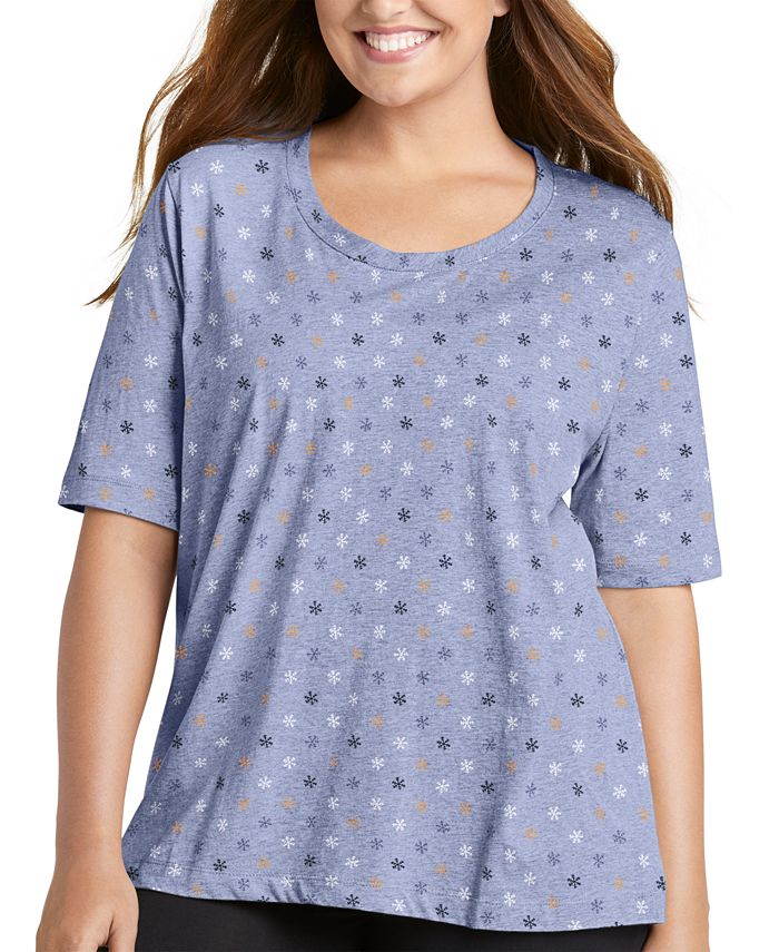 Jockey Plus Size Everyday Essentials Cotton Short Sleeve Pajama T-Shirt -  Macy's