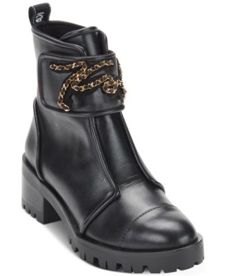 karl lagerfeld paris parisa chain logo leather boots