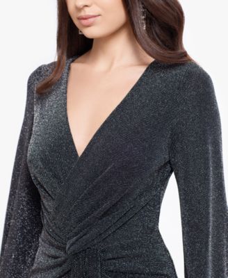 Betsy \u0026 Adam Metallic Knotted Gown 